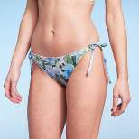 Women's Side-Tie Hipster Bikini Bottom - Shade & Shore™ Blue/Green