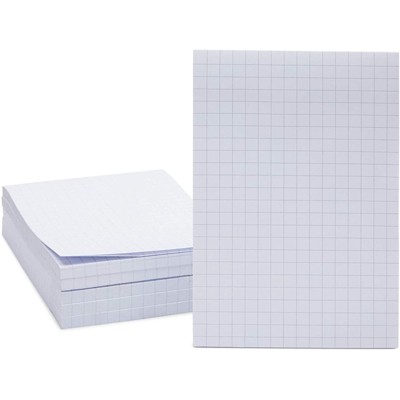 Bright Creations 6 Pack Grid Paper Sticky Notes, 50 Sheets Memo Pad, White (4 x 6 in)