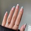 LOVELAY CREATIONS Light Blue French Tip Medium Almond Press-On Nails - 3 of 4