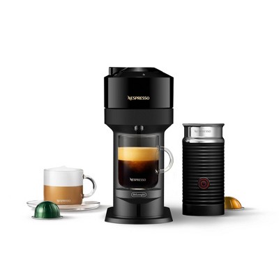 Nespresso Vertuo Next Coffee and Espresso Machine by De'Longhi LE with Aeroccino Milk Frother - Black