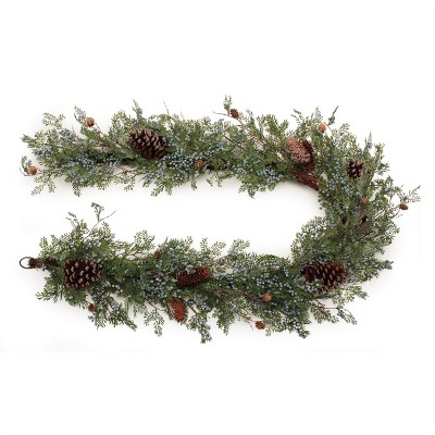 Mixed Juniper and Pinecone Garland 6'L