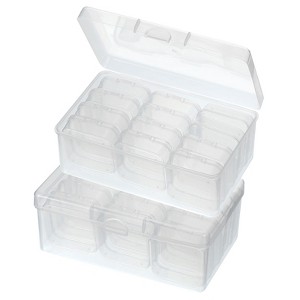 Unique Bargains Plastic Nail Bead Art Supplies Fishing Tools Craft Organizer 7x4.3x2.8 Inch 2 Pcs - 1 of 4