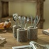 Vintiquewise Set of 3 Rustic Wooden Round Handcrafted Holder Organizer for Flatware Utensil and Supplies - 2 of 4