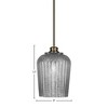 Toltec Lighting Cordova 1 - Light Pendant in  New Aged Brass with 9" Silver Textured Shade - 2 of 2