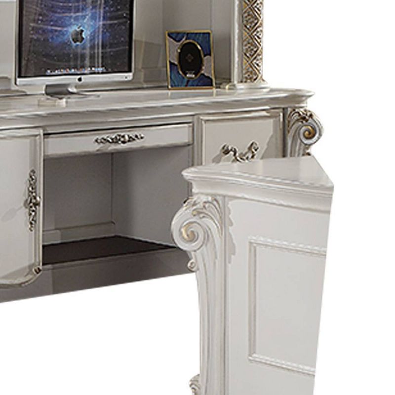 89&#34; Vendome Desks Antique Pearl Finish - Acme Furniture, 5 of 10