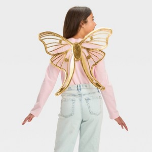Kids' Butterfly Fairy Gold Wings Halloween Costume One Size Fits Most - Hyde and EEK! Boutique™ - 1 of 4