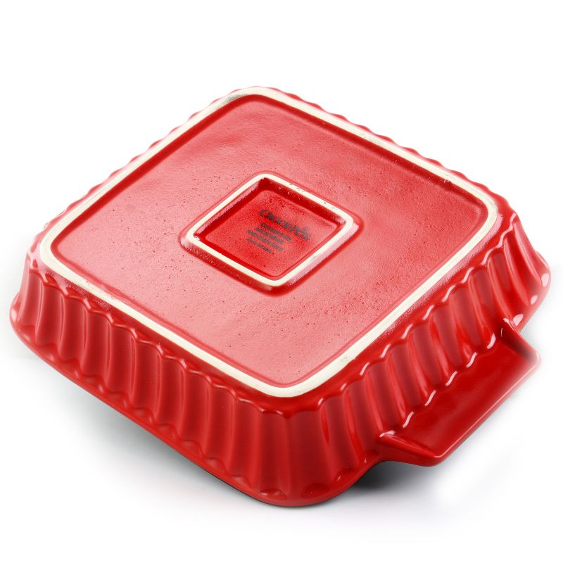 Crock-Pot Denhoff 8 in. Non-Stick Ribbed Casserole in Red, 2 of 6