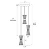 LNC Katsumata 3-Lights 11.8" Luxury and Glam Cluster Hourglass-Shaped Integrated LED Chandelier,Brass - 3 of 4