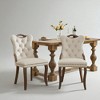 Set of 2 Velvet Tufted Dining Chairs with Solid Wood Handles, Nailhead Trim, Curved Legs, Accent Chairs for Dining Room or Kitchen - 2 of 4