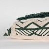 14"x26" Oversized Polyester Filled Geometric Lumbar Throw Pillow Green - Rizzy Home: Artisan Cotton Canvas, Embroidered, Macrame Fringe - 4 of 4