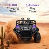 24V Electric UTV Car with Remote Control, 4-Wheeler Suspension, Soft Start, 3 Speeds, Led Lights, Bluetooth, Ride on Truck Kids 2-8 Years - 2 of 4