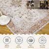 Washable Area Rug for Bedroom Vintage Low Pile Carpet Non-Slip Stain-Resistant No-Shedding Distressed Orange Dining Rugs - 4 of 4