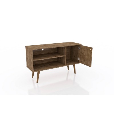 Rustic Brown Free-Standing Entertainment Center with Cabinet