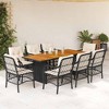 vidaXL Garden Dining Set Black, Cream White - 2 of 4