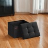 Small Folding Storage Ottoman Bench, Ottoman with Storage, Foot Rest Stool, 286 lb Capacity, for Living Room, Bedroom, Dorm, Home Office - 3 of 4