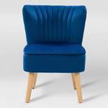 Lynwood Velvet Armless Accent Chair Blue - CorLiving