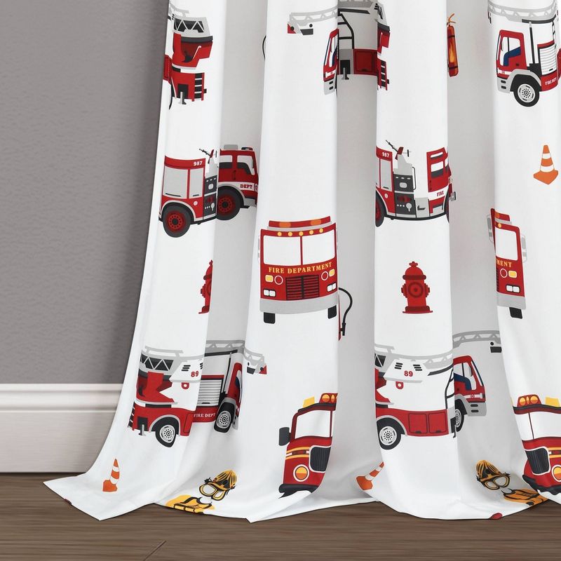 52"x84" Kids' Fire Truck Window Curtain Panels Set - Lush Décor, 4 of 9