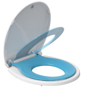 Round Toilet Seat with Toddler Seat Built in, Potty Training Toilet Seat Round Fits Both Adult and Child, with Slow Close and Magnets - 1 of 4