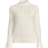 Lands' End Women's Cotton Pointelle Turtleneck Sweater - 3 of 4
