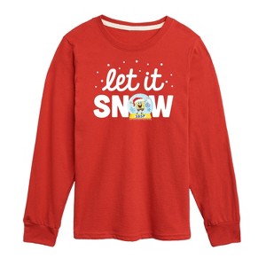 Boys' - SpongeBob SquarePants - Let It Snow Long Sleeve Graphic T-Shirt - 1 of 4