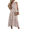Anna-Kaci Women's Halter Neck Floral Maxi Dress with Waist Tie and Flowing Skirt - 2 of 4