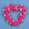 Northlight Blooming Rose Buds Artificial Heart Shaped Valentine's Day Wreath - 16" - Pink - 2 of 4