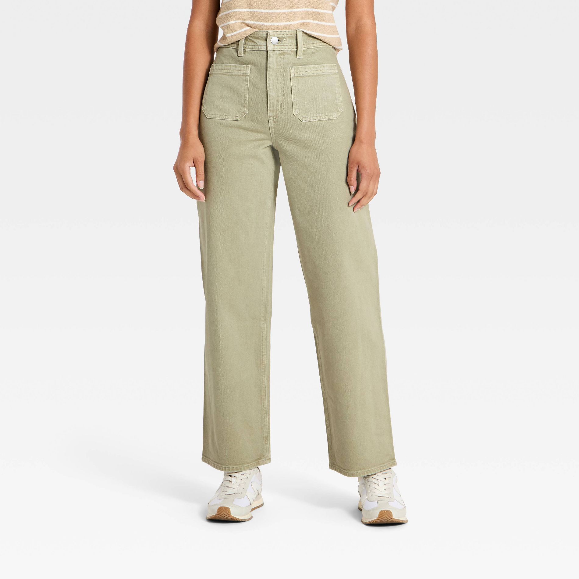Women's High-Rise Sailor Straight Jeans - Universal Thread™ Light Green 6