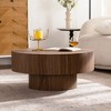 Round Wood 30.51 inCoffee table for Living Room Table Walnut Suitable for Bedroom, Living Room, Office - 3 of 4
