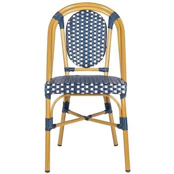 Lenda French Bistro Chair (Set of 2) - Navy/White - Safavieh.