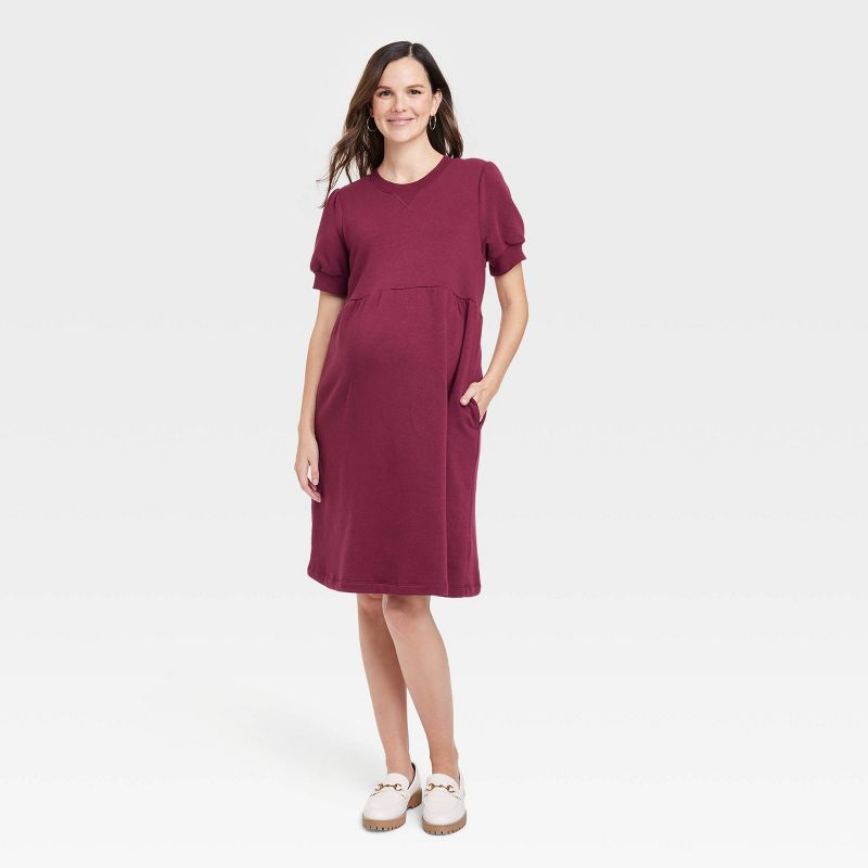 Short Sleeve Sweatshirt Maternity Dress - Isabel Maternity By 