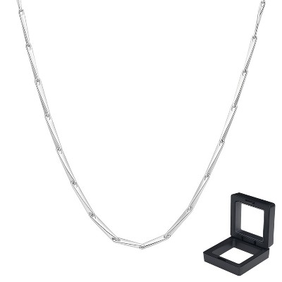 925 Sterling Silver Women's Chain - Slim and Flattened Seed Shaped Slippers - Elegant and Hypoallergenic Jewelry