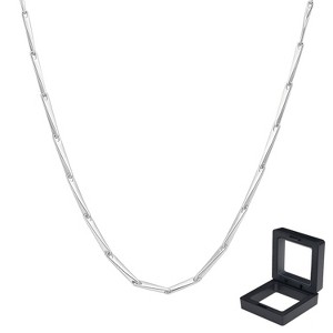 925 Sterling Silver Women's Chain - Slim and Flattened Seed Shaped Slippers - Elegant and Hypoallergenic Jewelry - 1 of 4