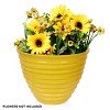 Alpine Corporation Glazed Indoor Outdoor Planter Yellow 16"x16"x12": Durable Plastic, Freestanding, No Drainage Holes - 3 of 4