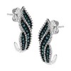Haus of Brilliance Sterling Silver .5 ct. TDW Treated Blue Diamond Dangling Stud Earrings - 3 of 4