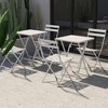 MAYEERTY 3-Piece Foldable Square Patio Bistro Set - Table & Chairs (White) - 4 of 4