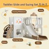 VYNXARIA Brown 5 - in - 1 Play Set: Toddler Slide, Swing with Drawing Whiteboard - 3 of 4