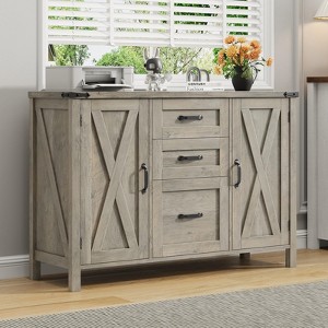 3 Drawer File Cabinet, Lateral Filing Cabinet Fits Files Letter or A4 Size, Wooden Printer Stand - 1 of 4