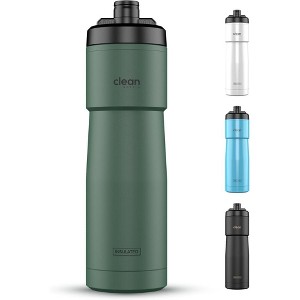 Clean Bottle Sport 23 Insulated Bike Water Bottle with Easy Clean Cap and Easy Squeeze Design, Green - 1 of 4