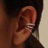 Christmas gift ear clip earrings, delicate ear cuff earrings for women, small 925 sterling silver plated. - 2 of 4
