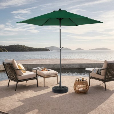 Aukfa 9FT Outdoor Patio Umbrella with Crank & Tilt - 6 Ribs Market Umbrella for Deck, Pool, Backyard ,Multicolor