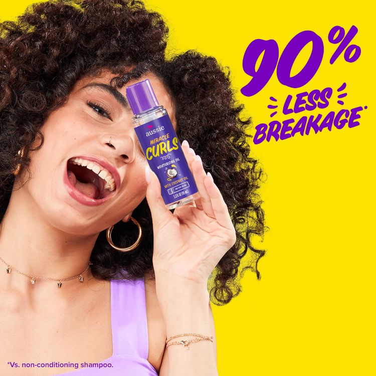 Aussie Miracle Curls Curl-Defining Oil Hair Treatment with Jojoba Oil - 3.2 fl oz, 4 of 9