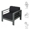 Christopher Knight Home Miller Outdoor Aluminum Club Chairs with Cushions (Set of 4) - 4 of 4