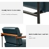 Elisa Modern Ergonomic Accent Armchair with Metal Base and Special Solid Wood Arm| ARTFUL LIVING DESIGN - 4 of 4
