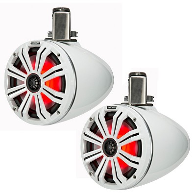 Kicker 45KMTC8 8" Marine Coaxial Tower System - Pair (White)