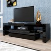VYNXARIA Modern Black TV Stand,fit for up to 70" flat-screen TV Central High Capacity TV console Modern and unique design - 2 of 4