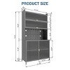 73'' Tall Metal Pantry Cabinet with Flip Doors,Adjustable Shelves and Pegboard Panel for Kitchen or Dining Room-The Pop Home - 4 of 4