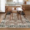Washable Distressed Floral Print Bedroom Rugs, Retro Accent Non Slip Oriental Floor Carpet for Living Room Dining Room - 4 of 4