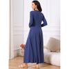 INSPIRE CHIC Women's Fall Long Button Down Long Sleeve Flowy A-Line Maxi Dress with Pockets - 4 of 4