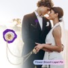 Unique Bargains Silk Alloy Handmade Rose Flower Brooch Pin with Gold Badge Tassel Chain for Men Suit 1 Pc - 4 of 4