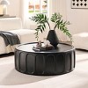 Modern Round Edge Design Coffee Table,Fiberglass Center Coffee Table,Waterproof For Living Room,Guest Room,No Need Assembly-Coolbibila - 2 of 4